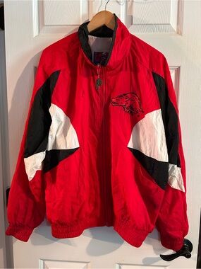 Arkansas Razorbacks Vintage Pro Player 1990’s Rare Zipup Windbreaker Logo Jacket